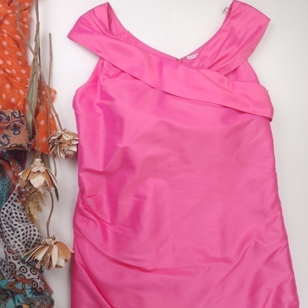 Marisa Baratelli Pink Thai Silk Formal Dress sz 10 - Picture 2 of 14